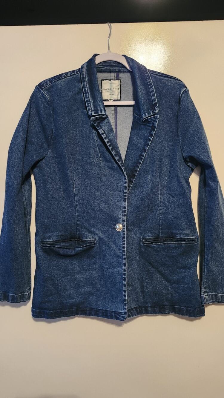 Bagatelle Collection NY Single-Button Denim Blazer Jacket - Size XL #866